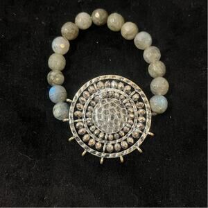 Deena W. Roberts Handmade Labrodorite and Silver Bracelet
